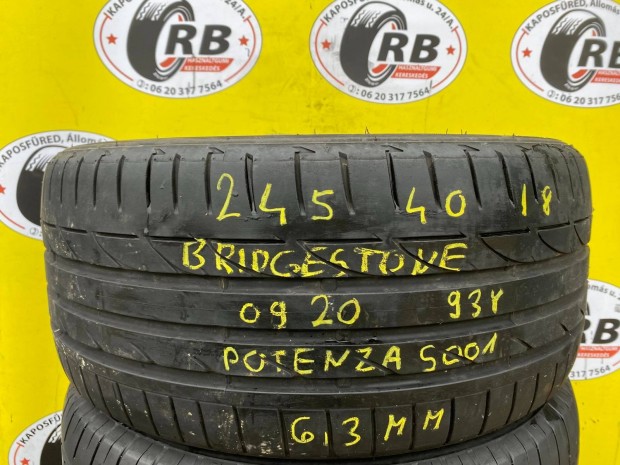 1db 245/40 r18 Bridgestone nyri 2020, 6,3mm, 25000ft