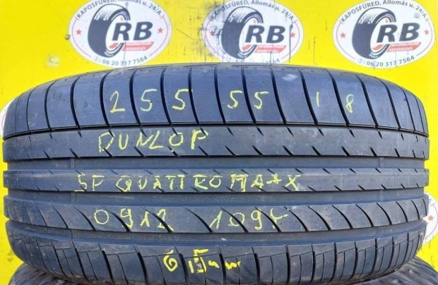 1db 255/55 r18 Dunlop nyári 2012 6,5mm 20000 Ft