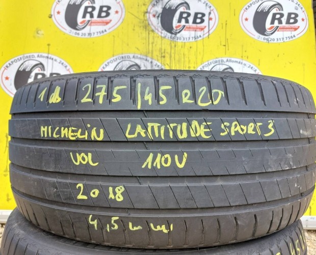 1db 275/45 r20 Michelin Latitude Sport3,,Évjárat2018