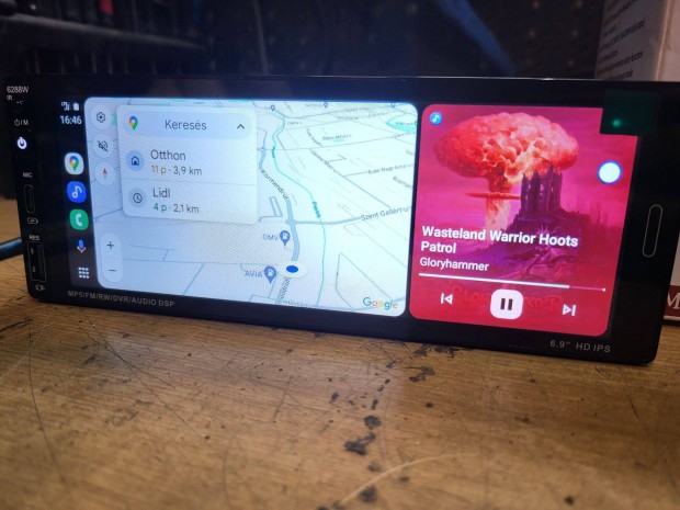 1din 6.9" fejegysg (BT, Usb, android auto/carplay)