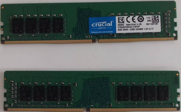 1x8 GB Crucial DDR4 2400 MHz memria elad