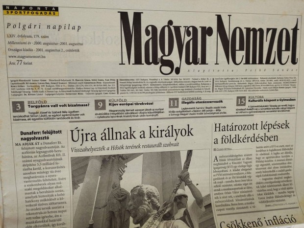 2001.08.02. Magyar Nemzet / regiujsag