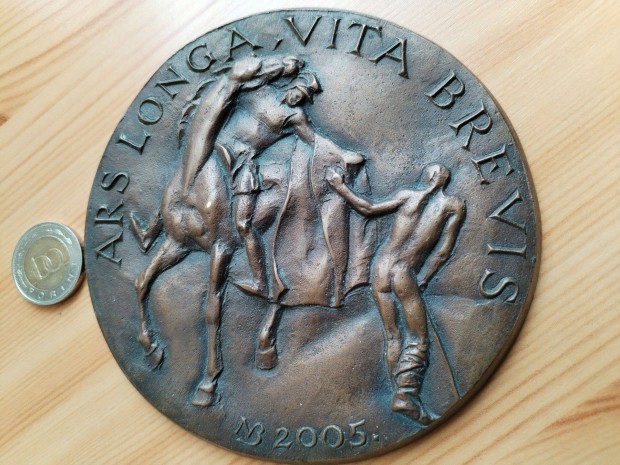 2005-s "A mvszet hossz, az let rvid" jelzet bronz plaket