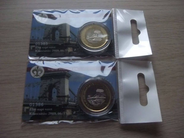 200 Forint Első - napi veret 2 db Sorszámkövető 2009