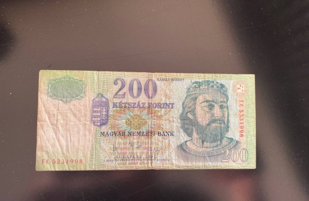 200 Forintos bankjegy 2007 FC sorszm