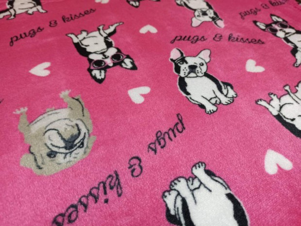 200x230cm Rzsaszn francia bulldog kutya mints puha takar wellsoft