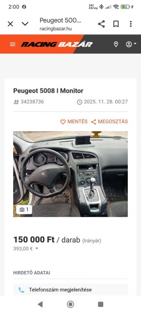 2010 Peugeot 5008 1.6 Thp minden alkatrsze elad!