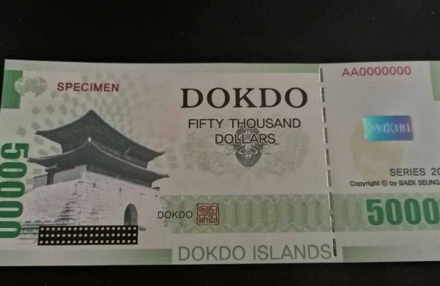 2012 / 50000 Dollr UNC Dokdo-Szigetek (Korea)