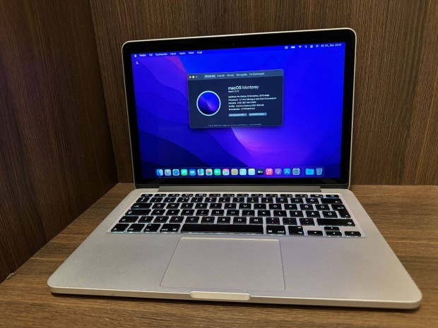 2015 Macbook Pro 13" Retina i5, 8GB, 256 GB SSD, Magyar billentyzet