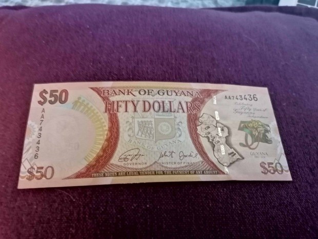 2016 / 50 Dollars UNC Guyana (MM)