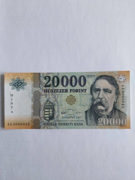 2017 GA 20 000 Ft Minta UNC bankjegy