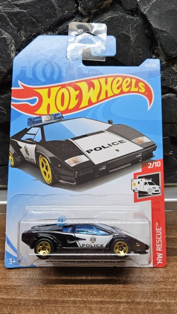 2017 Hot Wheels # HW Rescue # Lamborghini Countach Police Car