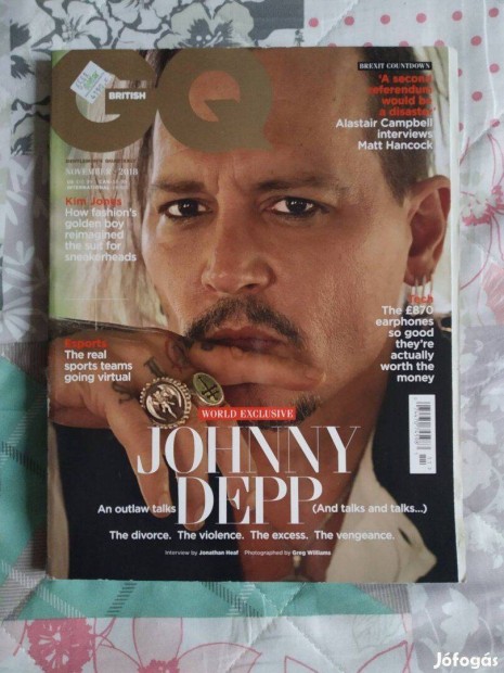 2018 november GQ British magazin, Johnny Depp
