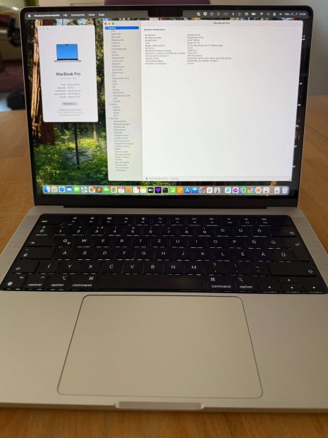 2021 Macbook Pro 14" Applecare garancival 2025 okt-ig. 16GB/1TB SSD