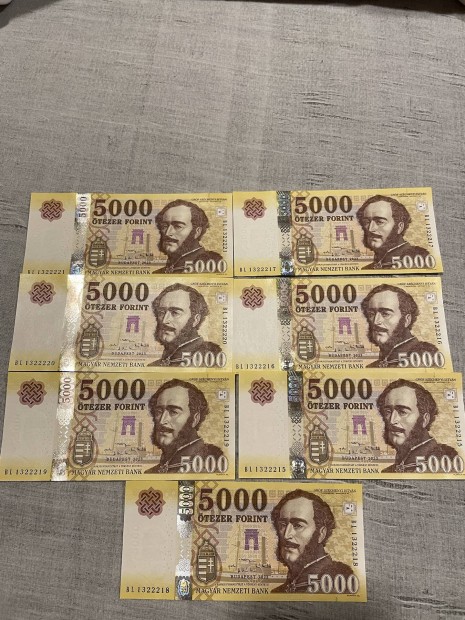2023 BL sorszmkvet 5.000 Forintos bankjegyek