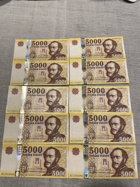 2023 BL sorszmkvet 5.000 Forintos bankjegyek