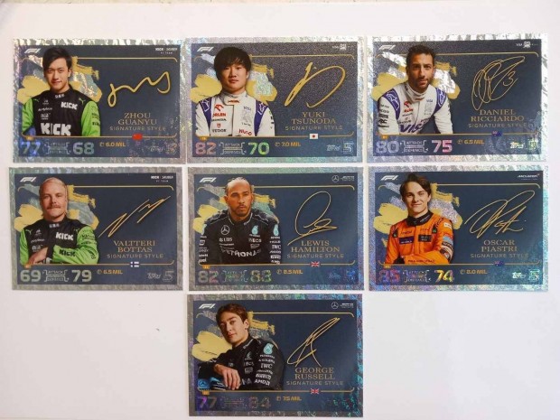 2024 Topps Turbo Attax F1 7db signature style kártya egyben