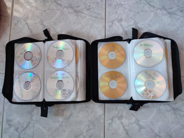 204 db DVD lemez tartókban