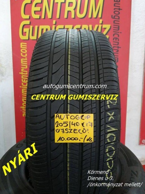 205/40r17 használt nyári gumi Autogrip 2db 10.000 Ft