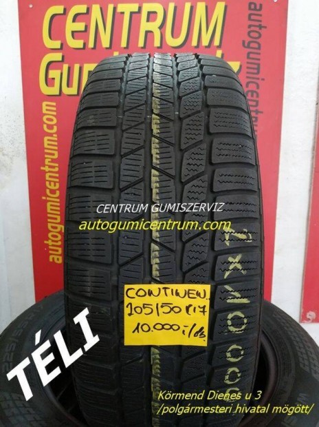 205/50r17 Continental hasznlt tli gumi 2db