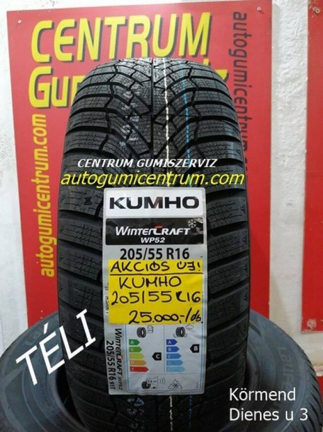 205/55R16 H WP52 Wintercraft Kumho tli