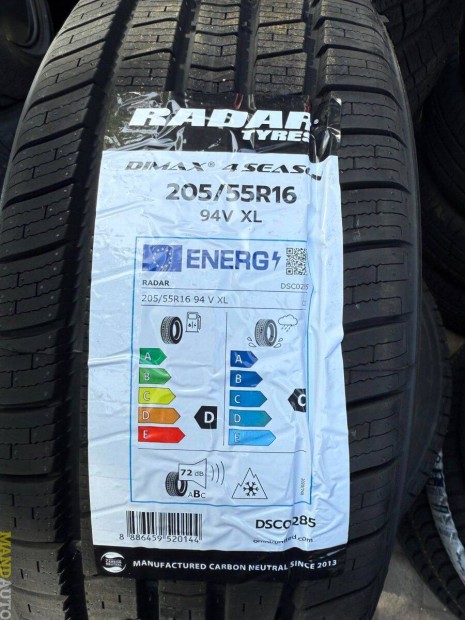 205/55R16 RADAR Dimax 4Season(XL)