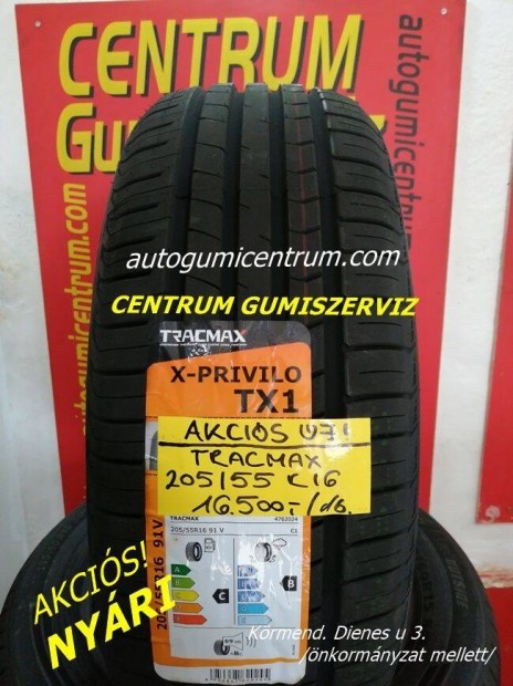 205/55R16 Tracmax akcis nyri gumi 4db