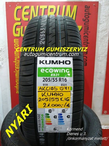 205/55 R16 91H nyári Ecowing Es31 nyári