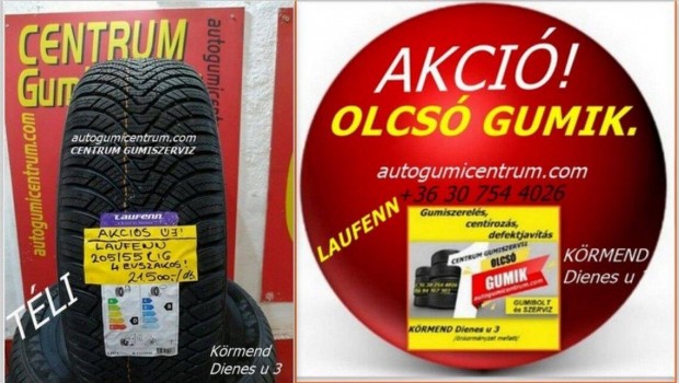 205/55r16 4 vszakos gumi jak -Laufenn. 21.500 Ft