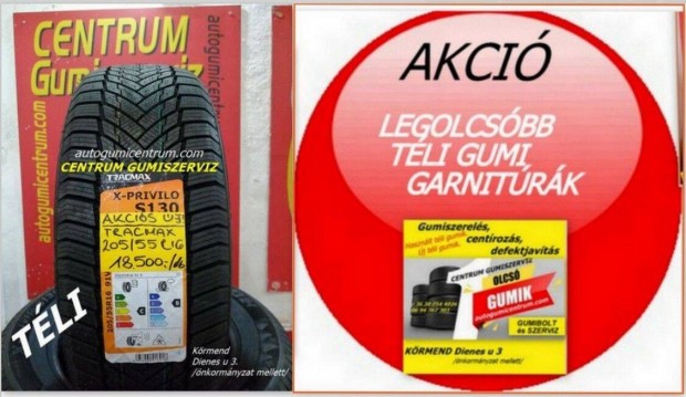 205/55r16 tli gumi jak -Tracmax. 18.500 Ft