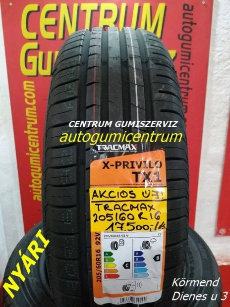 205/60R16 Tracmax akcis nyri gumi 17.500 Ft