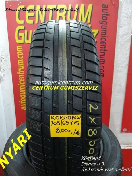 205/65r15 használt nyári gumi Kormoran 2db