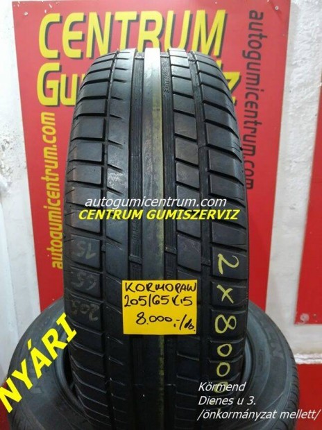 205/65r15 használt nyári gumi Kormoran 2db 8.000 Ft