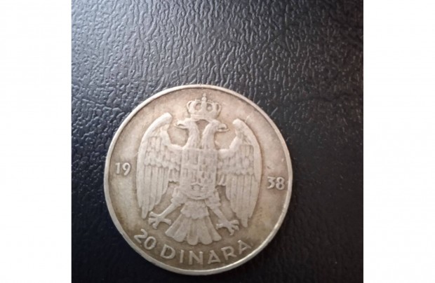 20 Dinar ezst 1938 II.Petar