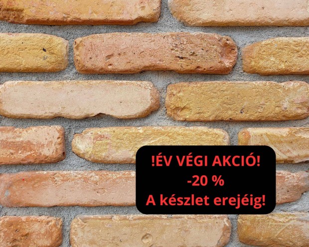 20 % Szeletelt, vgott tgla Mediterrn Prmium falburkolat,antikolt