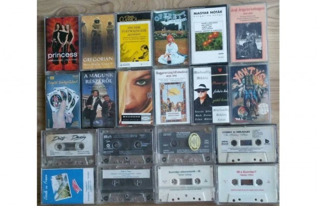 20 db magnókazetta Eredeti műsoros Retro Pop Kabaré stb magnó kazetta