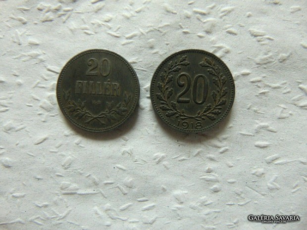 20 fillr 1918 - 20 heller 1918 Kp szerinti szp llapotban