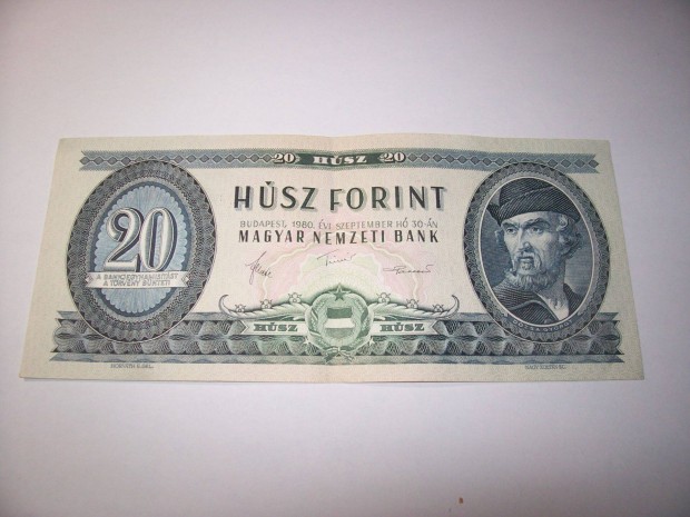 20 forintos 1980 évjáratú. C307. Kép szerint