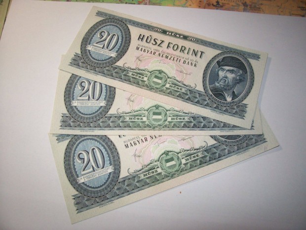 20 forintos 1980 évjáratú. C329. C334. C408. Kép szerint