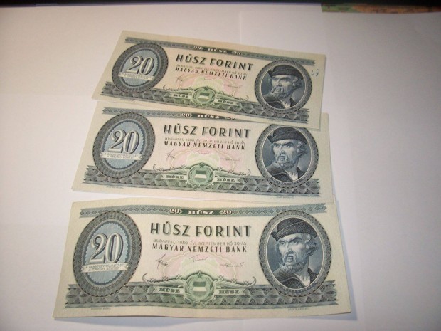 20 forintos 1980 évjáratú. C339. C361. C365. Kép szerint