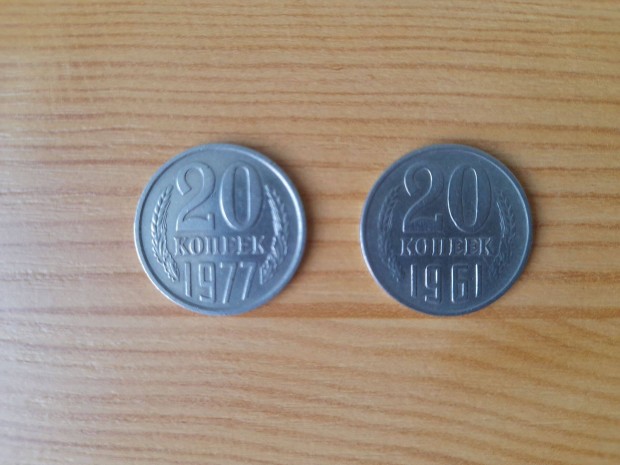 20 kopek szovjet fmpnz 2 db (1961, 1977)