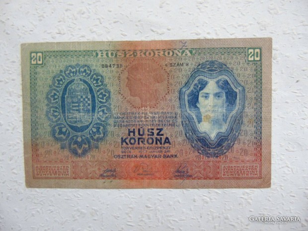 20 korona 1907 Ritka bankjegy ! Kp szerinti llapotban