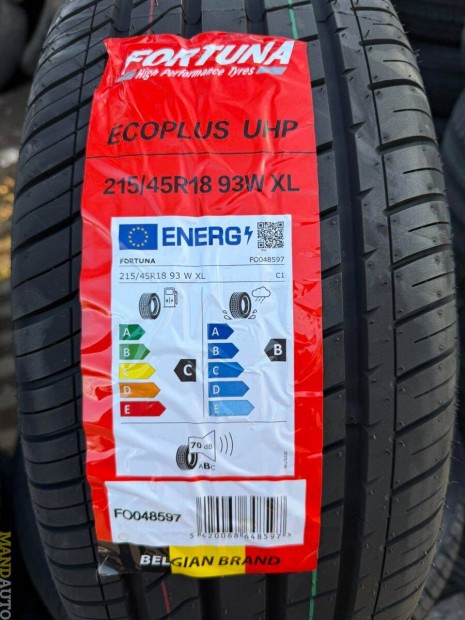 215/45R18 Fortuna Ecoplus UHP(XL),Új nyárigumi