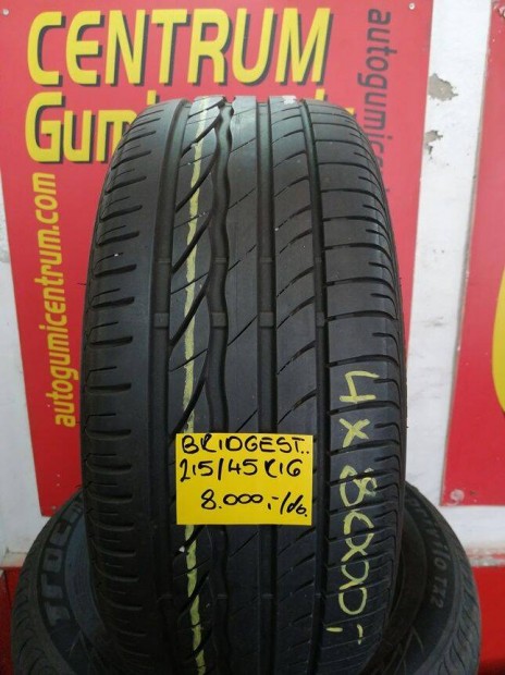 215/45r16 hasznalt nyari gumi Bridgestone 4db 8.000 Ft