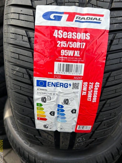 215/50R17 Gtradial 4Season(XL),j ngy vszakos gumi