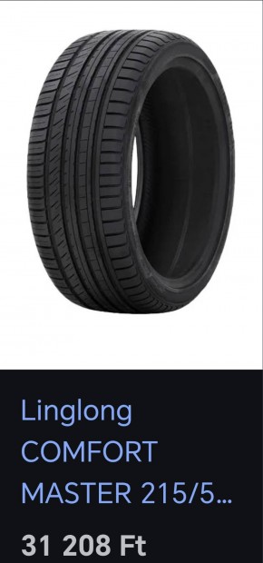 215/50/R17 Linglong Comfort Master (Byd) nyrigumi szett szinte j