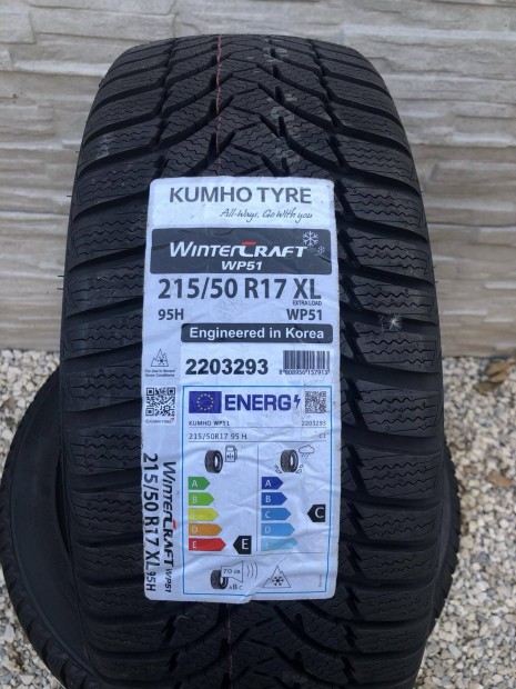 215/50r17 j Kumgo Winter Craft WP51 M+S Tli Gumi 