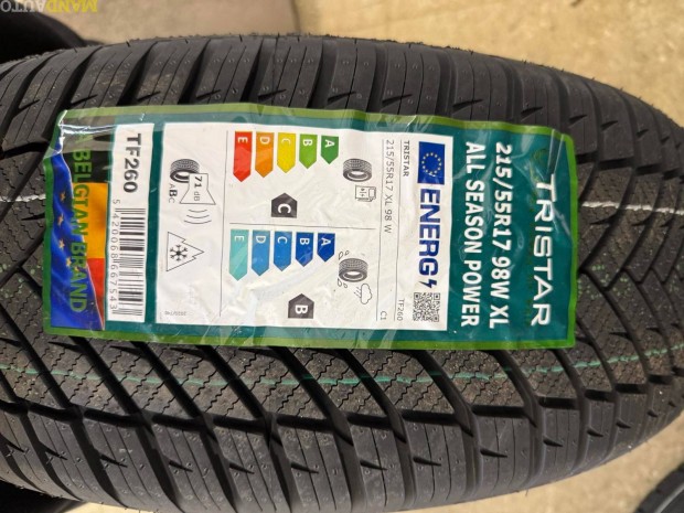 215/55R17 Trista All Season(XL),Új négy évszakos gumi