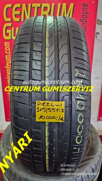 215/55r17 használt nyári gumi Pirelli 2db 10.000 Ft
