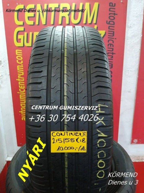 215/55r18 használt nyári gumi Continental 4db